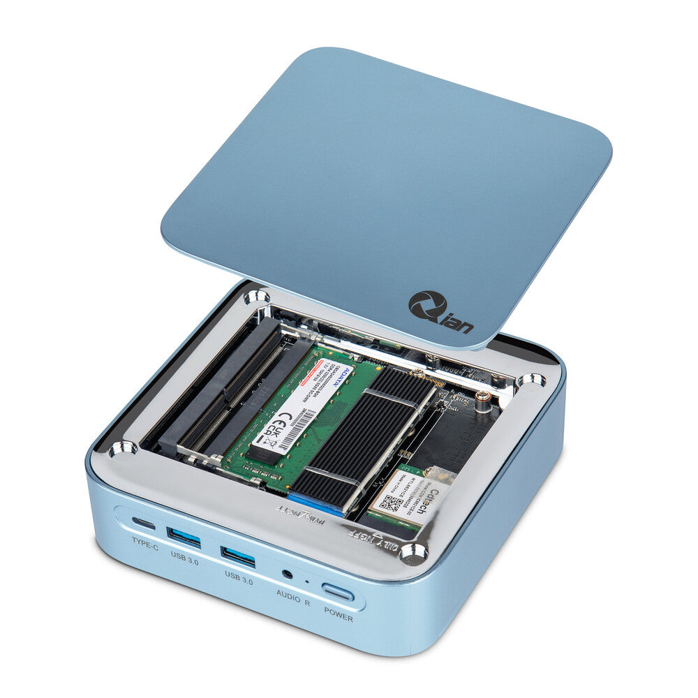 Mini PC QIAN Intel i3 DDR4 3200MHz 8GB/SSD NVMe 128GB Win 11 Pro Trial, 4 USB 3.0, HDMI, LAN 1Gbps