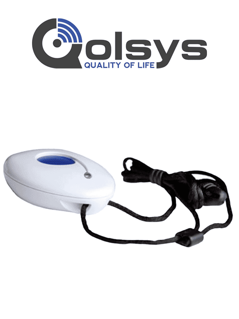 Botón de Emergencia de Caída Inalámbrico QOLSYS IQFALLPENDANT - QS1314-840, Detecta Automáticamente Caídas, Pedir Ayuda