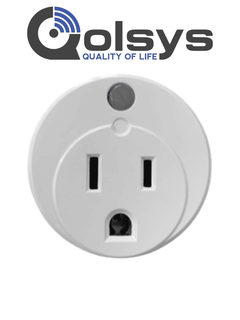 Plug Inteligente Z-Wave QOLSYS IQSMARTPLUG, Ultra Compacto con Medidor de Energía - Compatible con Paneles Qolsys (Alarm.com)