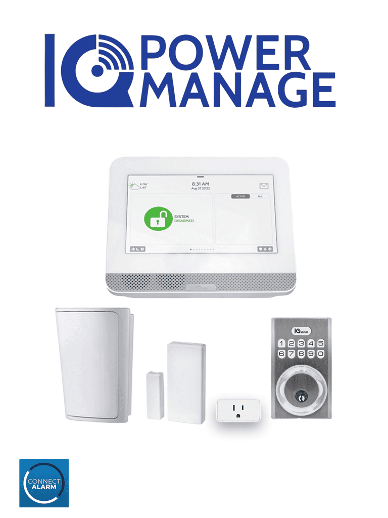 Qolsys IQ4 Hub Power Manage Automation Kit, Pantalla Táctil 7", Sensor PIR Inalámbrico, Sensor Magnético Inalámbrico