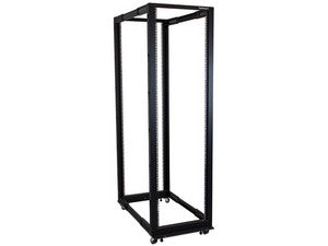 Rack 42U Abierto para Servidores, 4 Columnas, Profundidad Ajustable, Con Ruedas