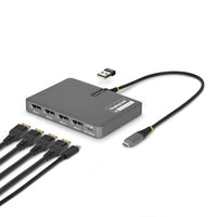 QUAD-USB-DP-ADAPT - StarTech.com QUAD-USB-DP-ADAPT Bases para portátiles y replicadores de puertos Alámbrico USB 3.2 Gen 1 (3.1 Gen 1) Type-