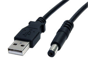 Cable de USB A (4 pin) Macho a Barrel Power Connector Tipo M (5.5 mm), 2m, Transferencia de Datos de Alta Velocidad