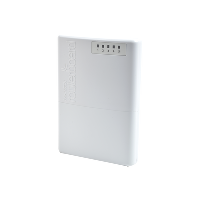 RB750P-PBr2, PowerBox, RB 5 Eth 650Mhz CPU 64MB RAM PoE Pasivo en Eth2-5