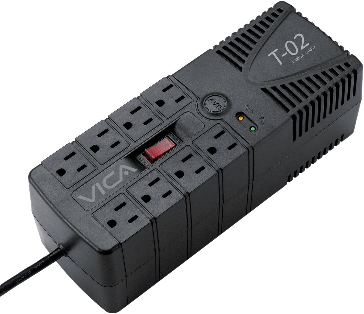 Regulador VICA T-02 1200VA 700W Negro