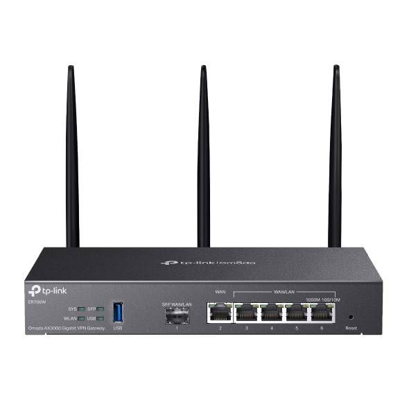 TP-Link Router Multi-WAN VPN ER706W, Wi-Fi 6 AX3000, 5 RJ45, 1x USB 3.0