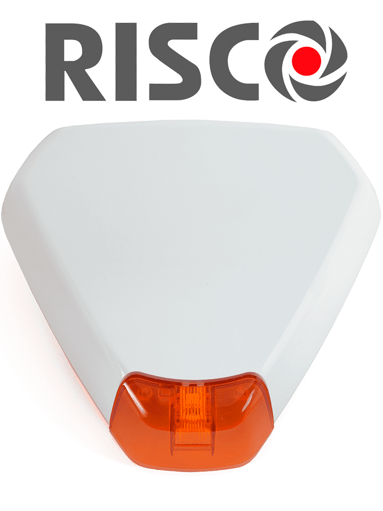 Sirena Triangular Exterior Inalámbrica Estroboscópica 433MHz Risco RWS50 Compatible con WiComm Lightsys Plus