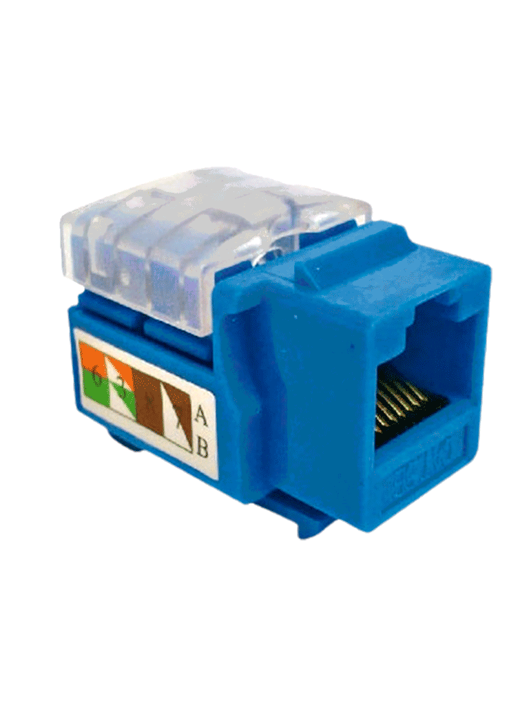 Modulo jack keystone RJ45 CAT 5E / 8 Hilos / AWG 22-26 / Color azul