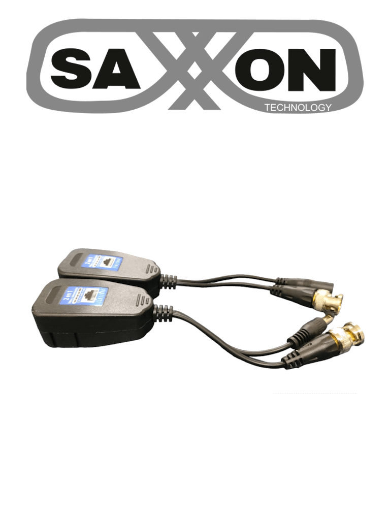Transceptores Pasivos SAXXON SXDF802 - 8MP, 150m / 1080P, 200m / HDCVI / AHD / TVI / CBVS / Conector Video y Energía
