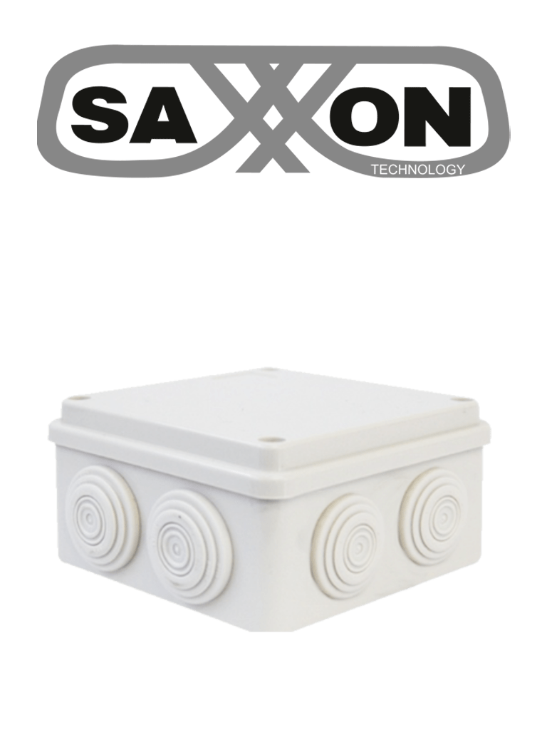 Caja de Conexiones Saxxon SXWD015 con 8 Entradas PVC, 150x150x70 mm, Libre de Halógenos