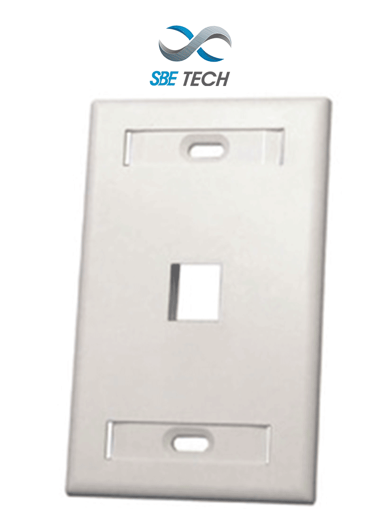 Placa de Pared SBETECH SBE-2517-1P-WT, 1 Puerto, Color Blanco, Montaje en Superficie