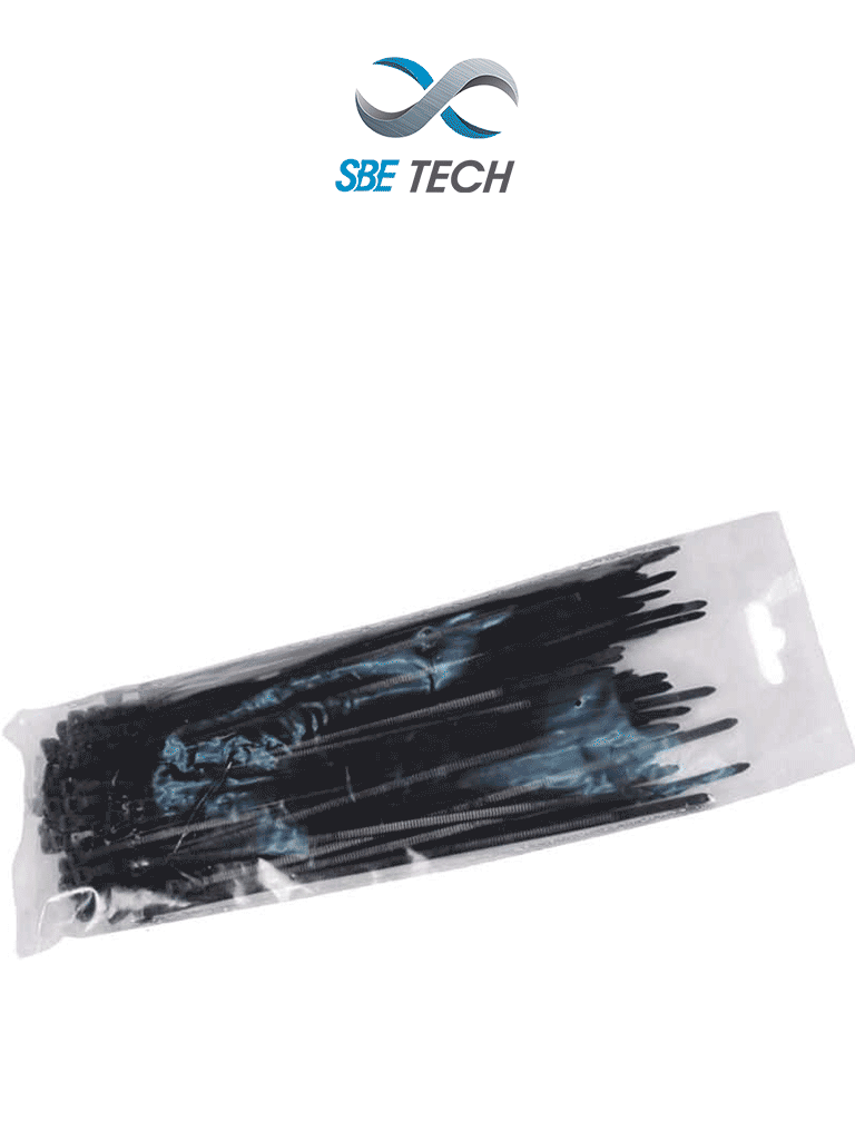 Sujetacables SBETECH CN36X200BK 3.6x200 mm Negro, 100 piezas, Nylon