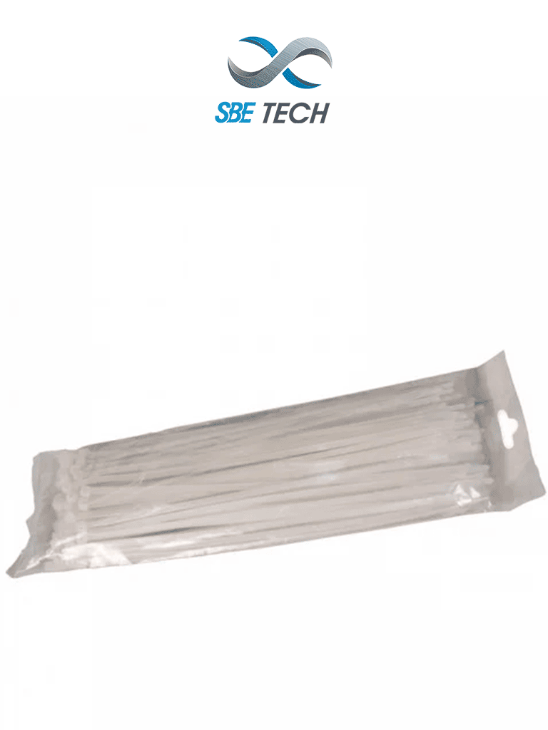 Sujetacables SBETECH CN48X450, 4.8x450 mm, blanco, 100 piezas, nylon.