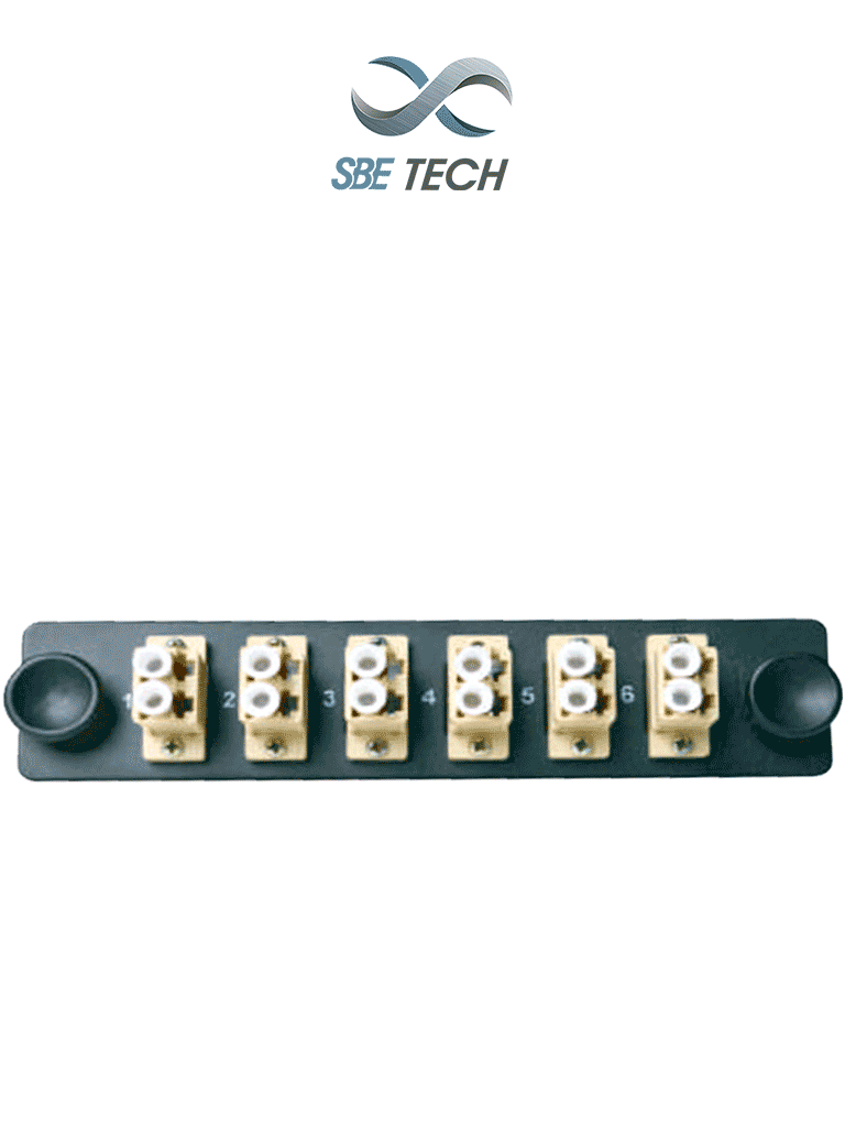 Placa de Fibra Óptica SBETECH SBE-6LC, 6 Acopladores LC dúplex multimodo, 10Gbps