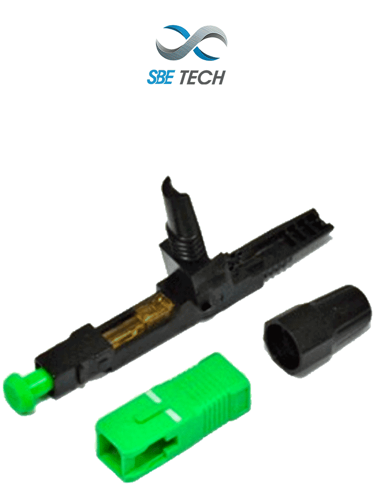 SBE TECH Conector Prepulido SC SM 9µm APC 2mm, Monomodo