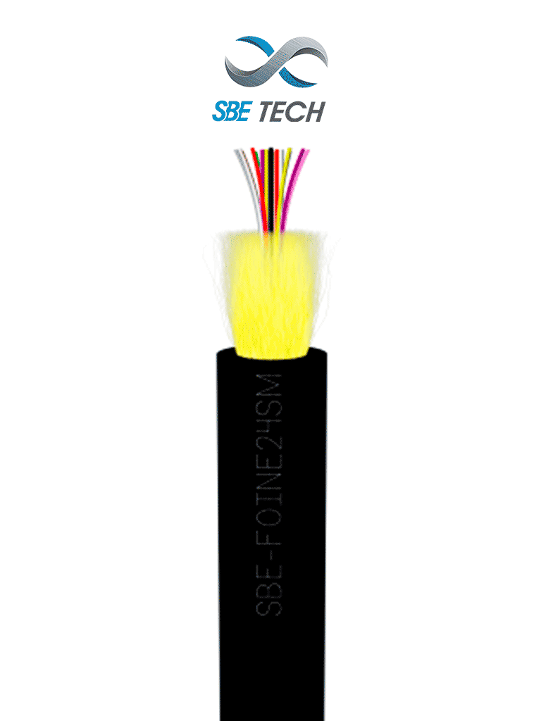 SBETECH SBE-FOINE24SM - Fibra Optica para uso interior/exterior tubo apretado 9/125, OS2, 24 hilos, monomodo (Precio por metro) (Venta en multiplos de 100 mts)