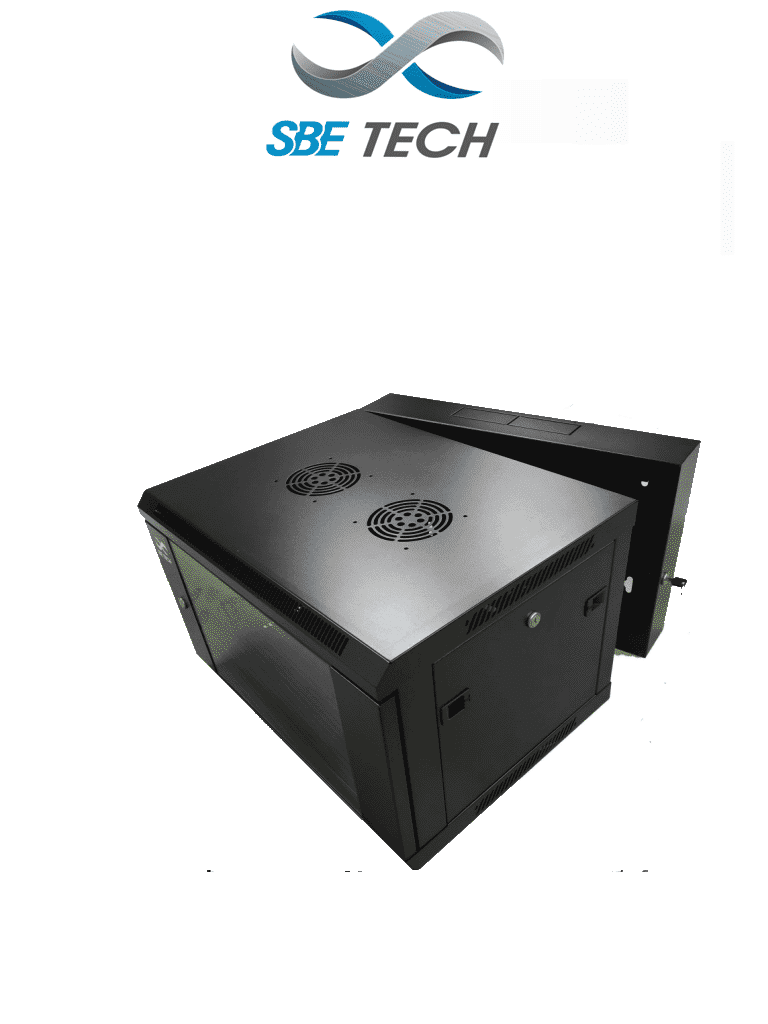 Gabinete de Pared 22UR SBE-GNLPAR22URP3C, Ancho 60mm, Profundo 55mm, Alto 1080mm, Capacidad 30Kg, Puerta Cristal Templado