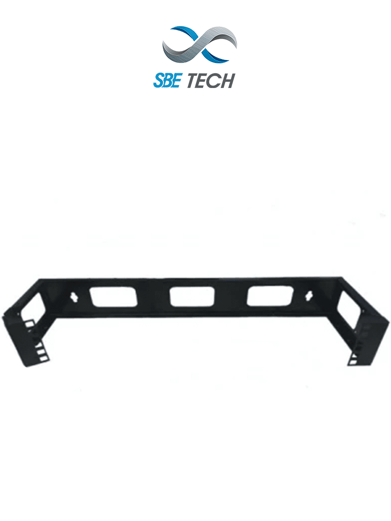 Soporte de Pared SBETECH SBE-HB2, 2UR, Acero, Negro, para Equipos de Red, Montaje en Rack