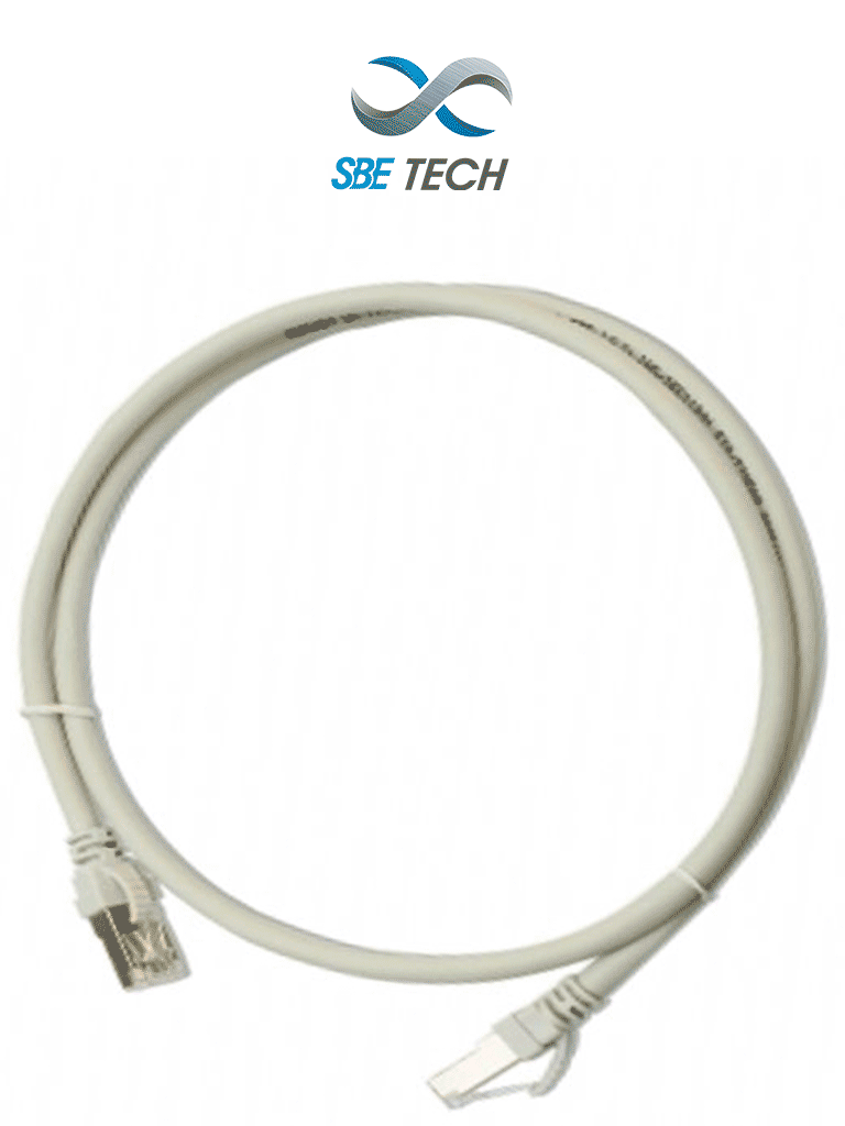 Patch Cord Cat 6 SBETECH 1m Gris, Bota Inyectada y Moldeada, Alta Velocidad