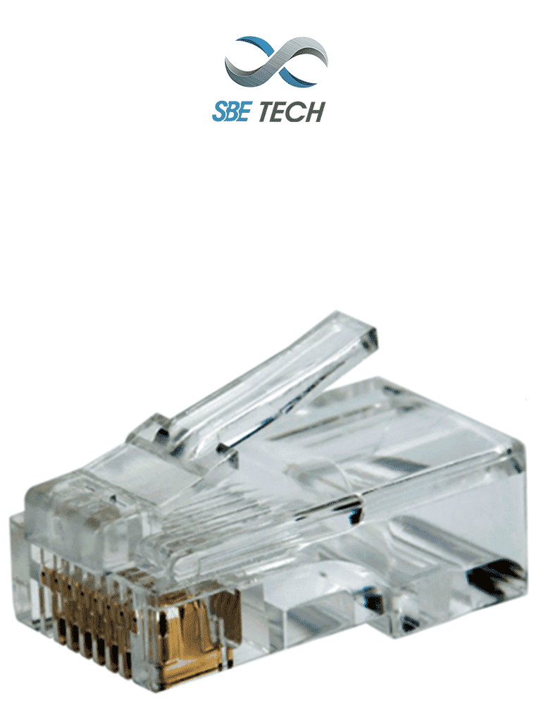 Conector Plug RJ45 UTP CAT 6, Oro 50 Micras, 50 Piezas - SBETECH PLUGRJ45C6