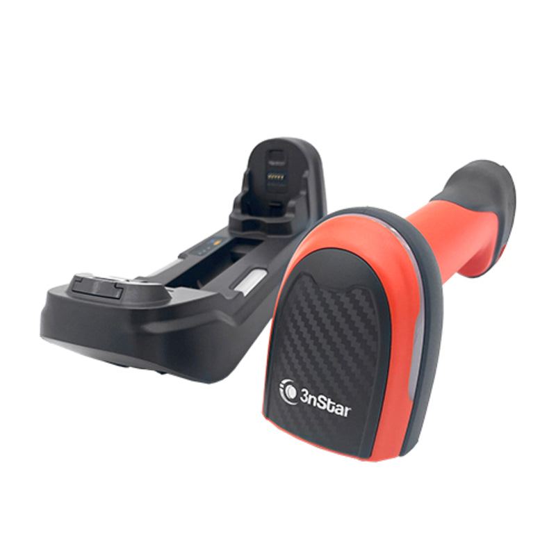 Lector de códigos 3nStar 1D/2D LED inalámbrico BT con base, 60 fps, IP67