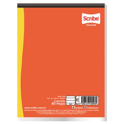 Cuaderno Profesional Block Pegado C5 Chico 80 Hojas Papel Bond 90g/m2