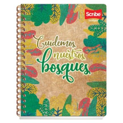 Cuaderno Scribe Doble Espiral Profesional 100H Rayado 24P Ecológico Reciclado