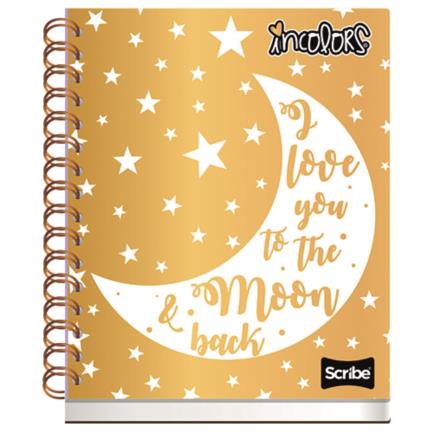 Cuaderno Scribe Book Incolors Raya 100 hojas Espiral Doble A4 Tapa Dura