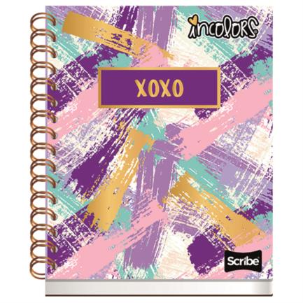 Cuaderno Scribe Book Incolors Raya 100 hojas Espiral Doble A4 Tapa Dura