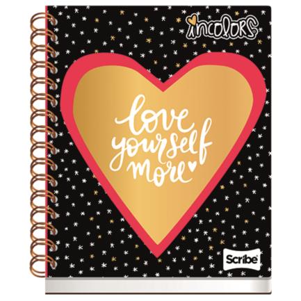 Cuaderno Scribe Book Incolors Raya 100 hojas Espiral Doble A4 Tapa Dura