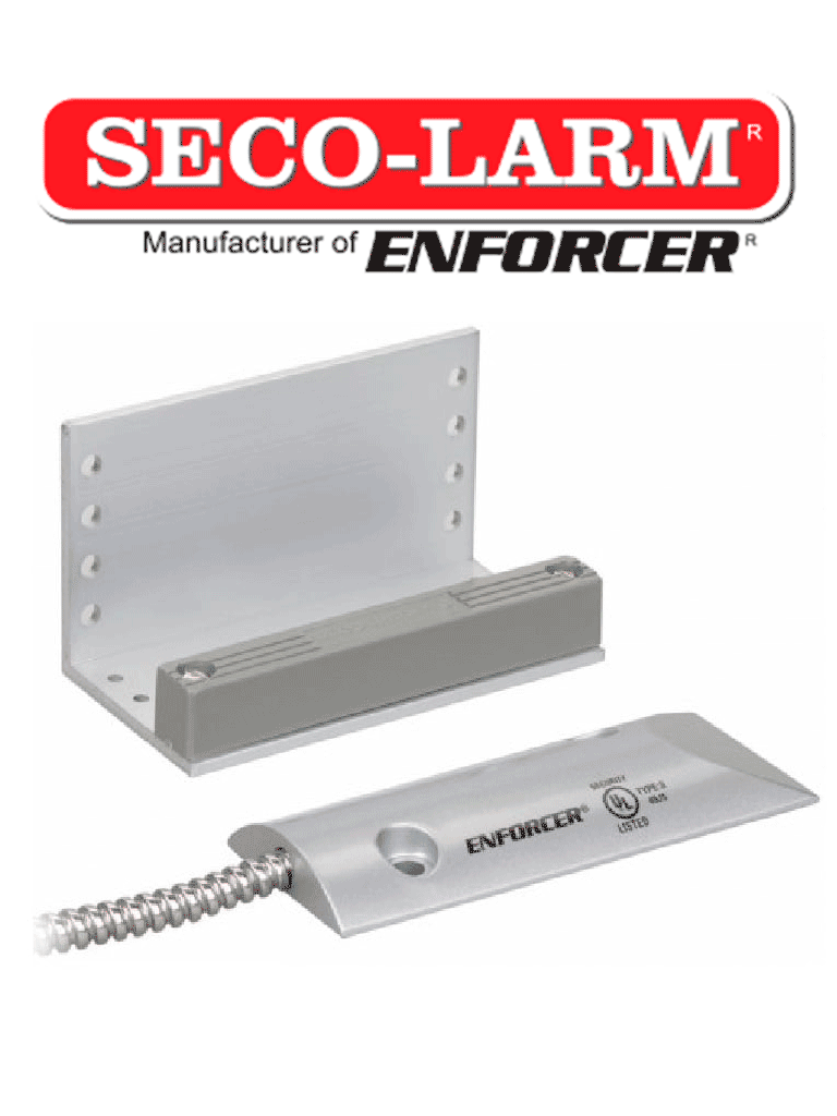 Contacto metálico para cortina Seco-Larm SM226LQ, Compatible DSC/RISCO/BOSCH, Panel Overhead