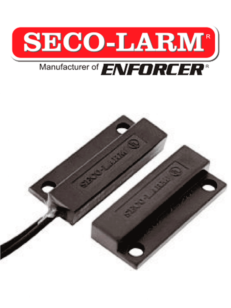 Contacto Mini Seco-Larm SM205QBR, Montaje Tornillo/Adhesivo, Gap 3/4 CAFÉ, Paneles DSC/RISCO/BOSCH, 3/4"