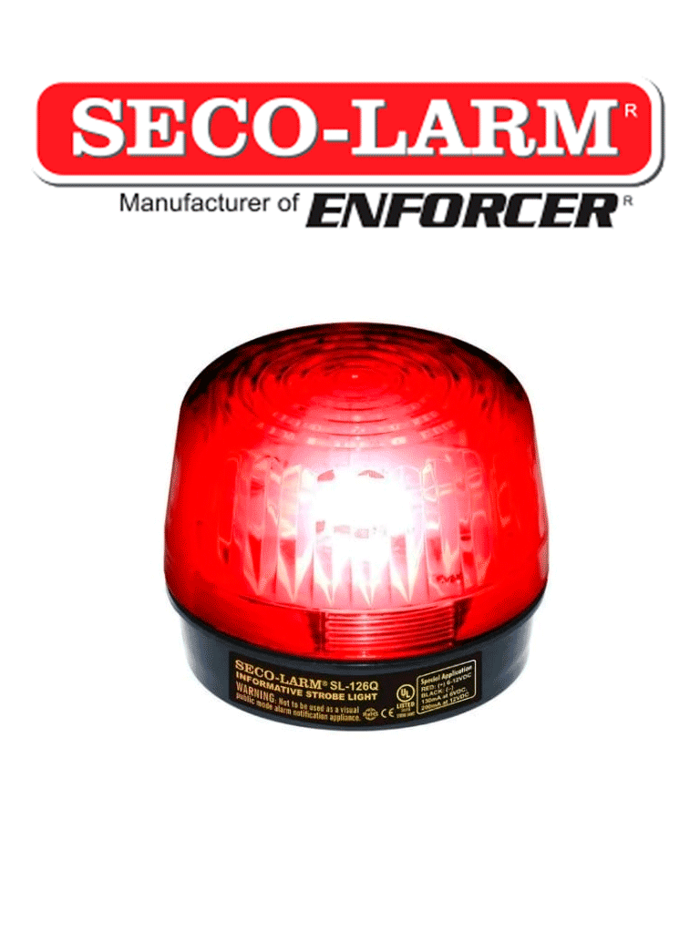 Luz Estroboscópica Alambrica Seco-Larm SL126QR, 6-12VDC, Roja Compatible IHORN / RISCO / DSC / BOSCH