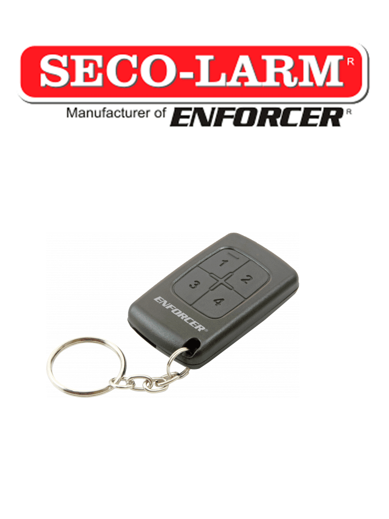 Transmisor RF tipo llavero de 4 botones, 15 canales, 315 MHz - Seco-Larm SK919T4GNQ