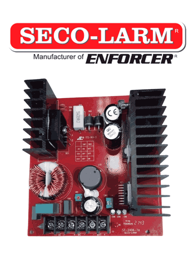 Fuente de Poder Seco-Larm ST24067AQ 7 Amp 6/12/24 VCD con Cargador de Batería