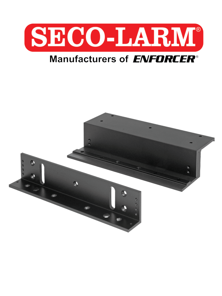 Soporte en Z Negro para Cerraduras Electromagnéticas 600 Lb, Serie E941S600BZQ