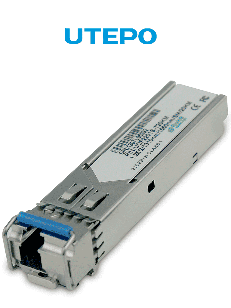Transceptor de fibra óptica SFP monomodo UTEPO, 1250 Mbps, LC, alcance 20 km