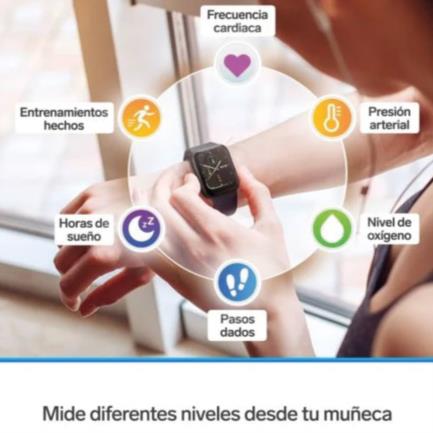 Smart Watch Steren Fitness/Sport Bluetooth IP67 Pantalla Touch 4.3 cm Negro - Resistente Agua 1.5m, Monitor Ritmo Cardíaco, GPS Integrado