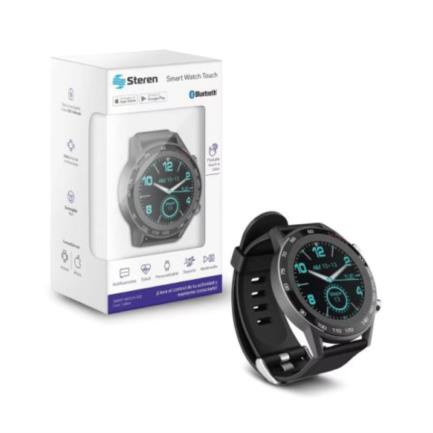 Smart Watch Steren Pantalla Full Touch 1.7" Fitness/Sport Bluetooth Negro, Resistente al Agua 3ATM, Monitor de Ritmo Cardíaco, GPS Integrado