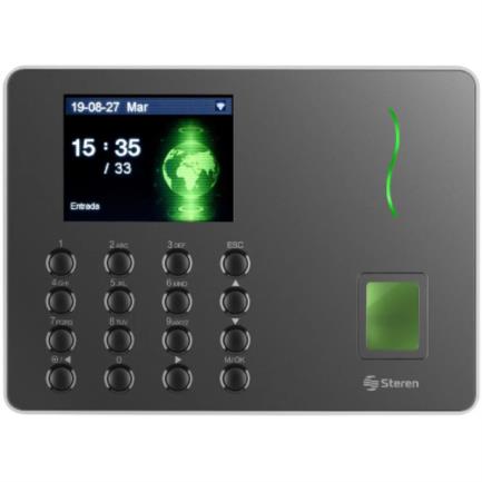 Reloj Checador Steren de Huella Digital con Wi-Fi, 500 huellas, 100.000 registros, USB