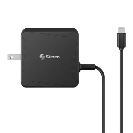 Cargador Steren USB-C 65W Power Delivery, Color Negro, 1 Puerto USB-A