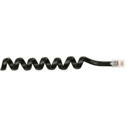 Cable Espiral Telefónico para Auricular 2.1m, Conector Jack 3.5mm, Color Negro