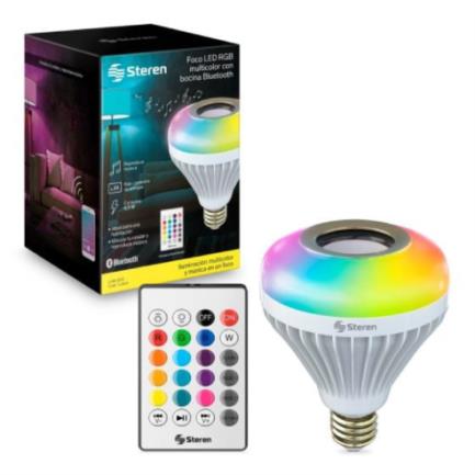 FOCO RGB STEREN 16W CON BOCINA BLUETOOTH 10W Y CONTROL REMOTO