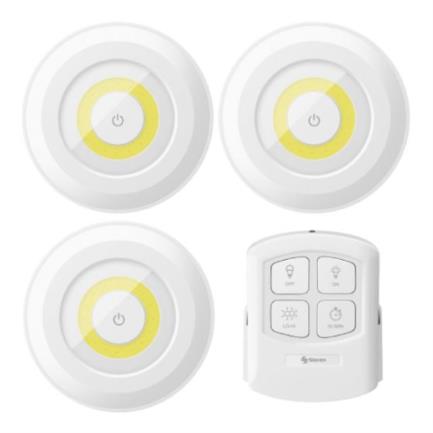 Juego de 3 lámparas LED Steren, Control Remoto, 10W, 3000K, 500lm