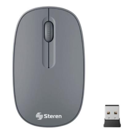 Mouse Steren Inalámbrico 1 200 DPI Gris, 3 Botones, Scroll Silencioso, Compacto