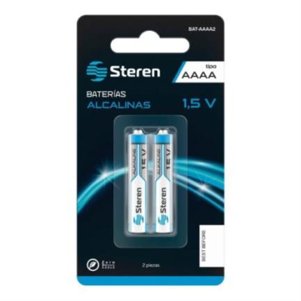 Paquete de 2 Pilas AAAA Steren, Alcalinas, 1.5V, Larga Duración