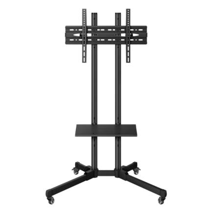 Soporte Steren Mvil para TV 19" a 83" Con Repisa, Soporta 60kg, Color Negro