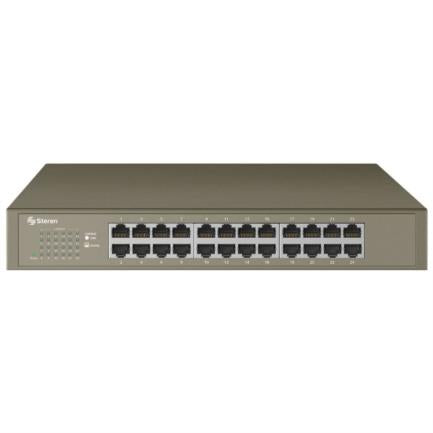 Switch Steren Gigabit Ethernet de 24 Puertos Montaje en Escritorio/Rack, 1Gbps, 1U Rackmount, 10/100/1000 Mbps
