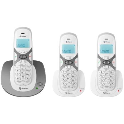 Teléfono Inalámbrico Steren DECT 6.0 con 3 Extensiones Adicionales, Identificador de Llamadas, Altavoz