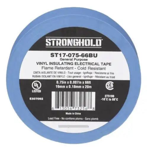 Panduit Cinta Eléctrica Aislar ST17-075-66BU, Grosor 0.18mm, Ancho 19mm, 20.12m Largo, Color Azul